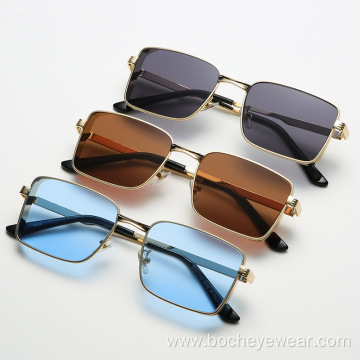 New Retro box metal sunglasses European and American trend beach men's and women's Sunglasses cross-border sunglasses s21033